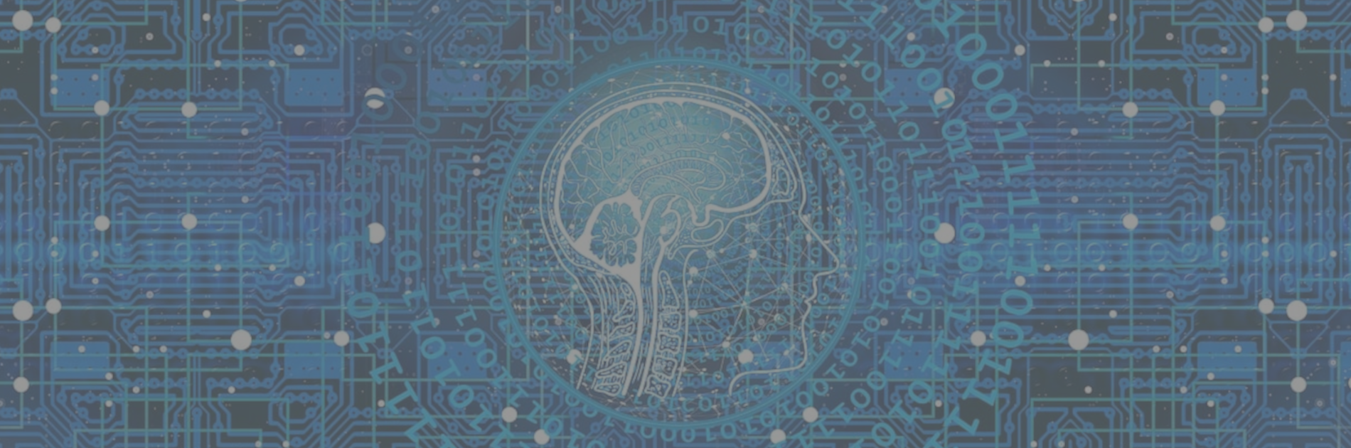 Gehirn, das von vielen 0 und 1 umrundet wird